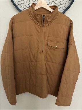O'Neill Quilted Quarter-Zip Pullover in Caramel Brown